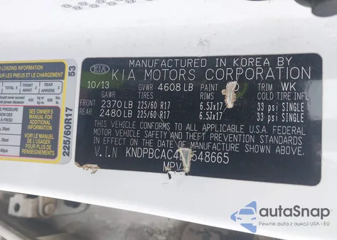 2014 Kia Sportage Lx z USA, uszkodzony, nr VIN KNDPBCAC4E7548665